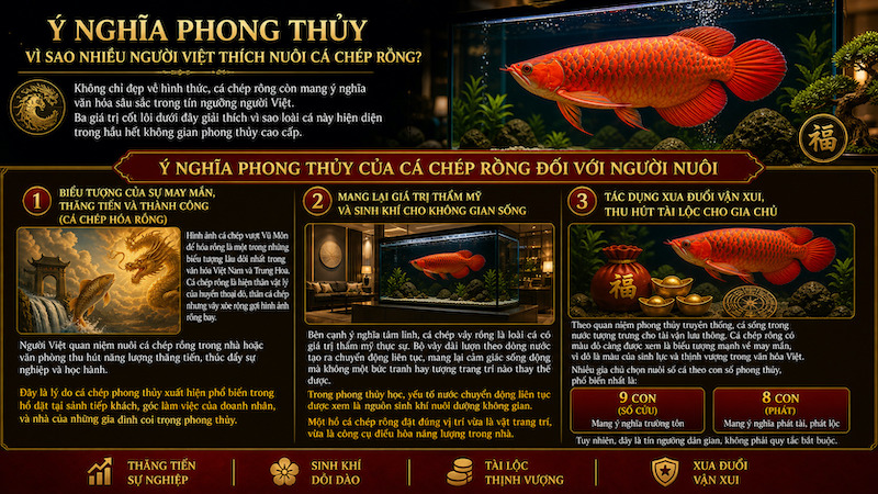 Ý nghĩa phong thuỷ của cá chép rồng đối với người nuôi