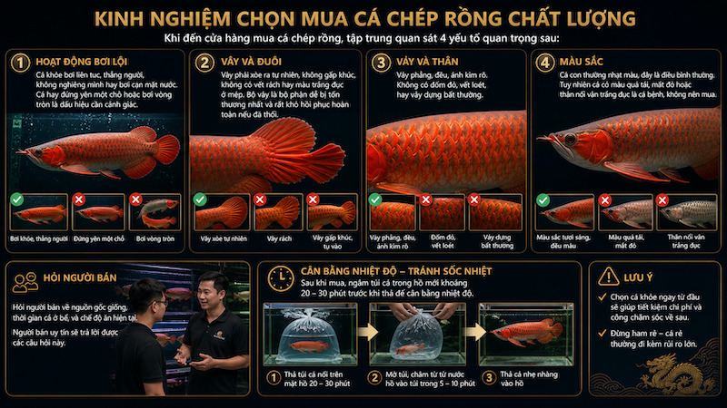 Kinh nghiệm chọn mua cá chép rồng chất lượng